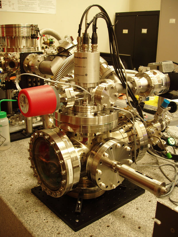 Our large-area, gas-mediated electron-beam-induced deposition platform for boron film fabrication. during processing, electrons dissociate surface-adsorbed boron containing precursor molecules, resulting in addition of boron material to the substrate surface. by using electrons instead of conventional thermal dissociation mechanisms such as laser-based heating, thermal stresses can be avoided in the resulting structures.