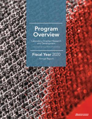 LDRD Annual Report Overview 2020, cover